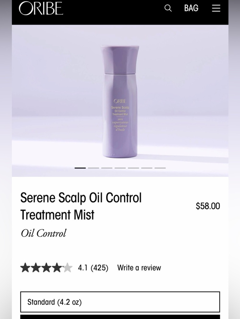 Oribe Serene Scalp Oil Control Mist  BNIB